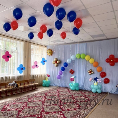 Украшение музыкального зала в детском саду шарами фото