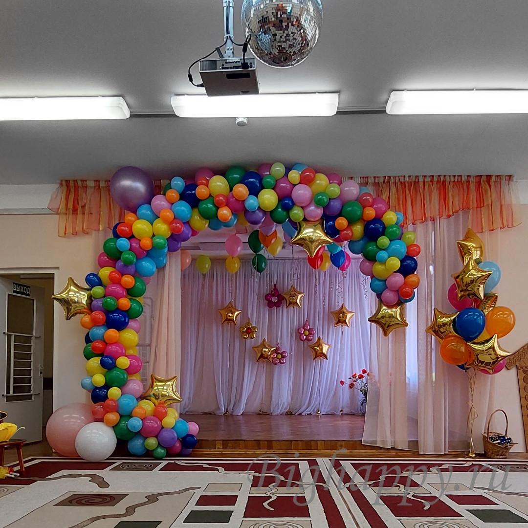 Оформление воздушными шарами выпускного в детском саду