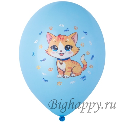 Шары латексные Зверюшки домашние  котик, щенок