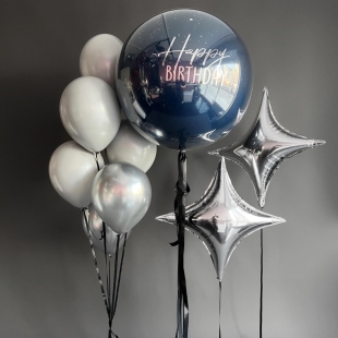Композиция из шаров для мужчин «Ночное небо»