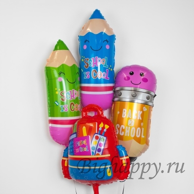 Набор &quot;3 разноцветных карандаша и рюкзак&quot; фото