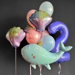 Композиция из шаров «Морские обитатели» фото