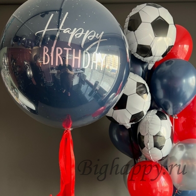Композиция из воздушных шаров С днем рождения, футболист!
