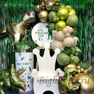 Декорация из шаров «Dino party» фото