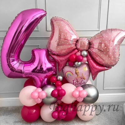 Композиция из шаров на день рождения «Barbie» фото
