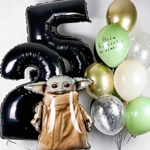 Букет из шаров "С днем рождения!" с Йодой фото