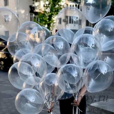 Прозрачные воздушные шарики с гелием, 30 см фото