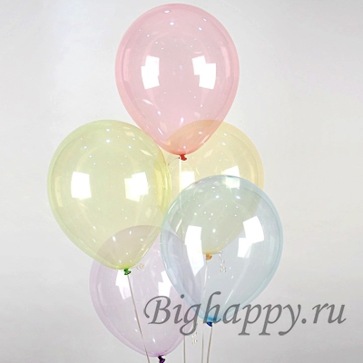 Прозрачные цветные воздушные шары на Пасху фото