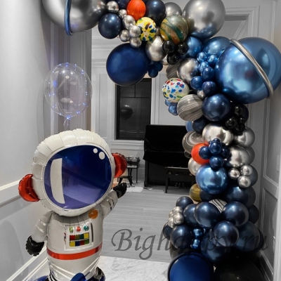 Украшение детского праздника воздушными шарами «Космос» фото