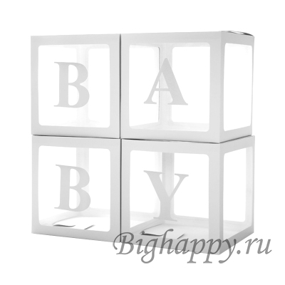 Набор коробок для воздушных шаров «Baby» белого цвета фото