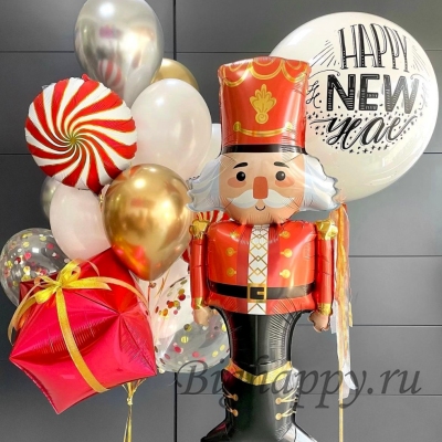 Воздушные шары с гелием для новогодних праздников «Happy New Year»