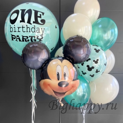 Воздушные шары с гелием на день рождения «Микки Маус»