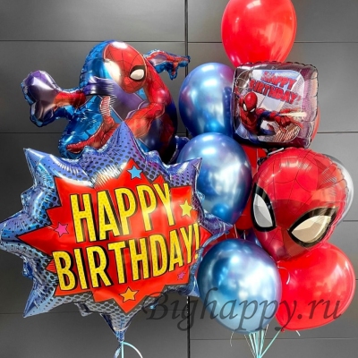 Воздушные шары с гелием на день рождения «Человек  Паук»