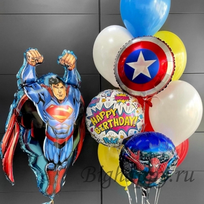 Воздушные шары на день рождения «Супергерои» фото