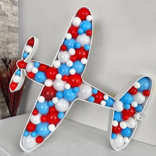 Аэромозайка из шаров "Самолет" фото