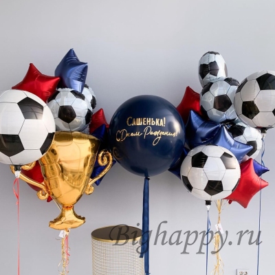 Композиция из воздушных шаров «Чемпион футбола» фото