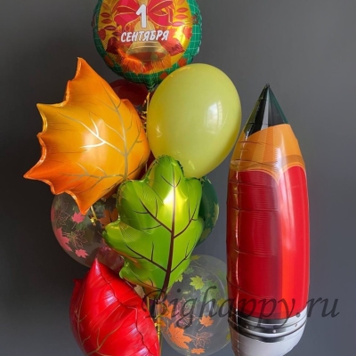 Воздушные шары на 1 сентября с фольгированным карандашом фото