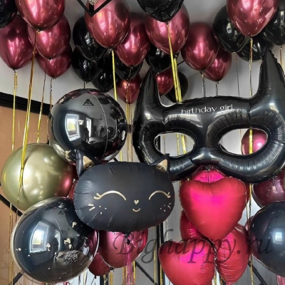 Воздушные шары с гелием «Чёрная маска» фото