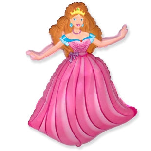 Мини-шар на палочке &quot;Принцесса в пышном розовом платье с короной&quot; фото