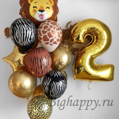 Воздушные шары «Король Лев» в стиле сафари фото