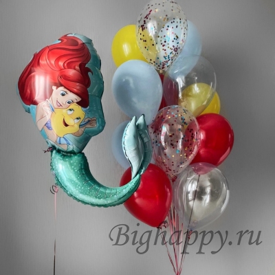 Воздушные шары на детский праздник «Русалочка Ариэль» фото