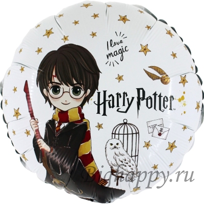 Фольгированный круглый шар с изображением Гарри Поттера фото