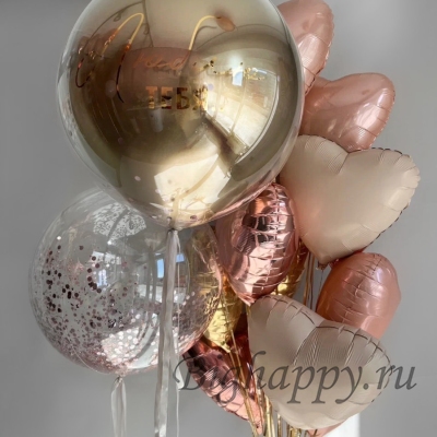 Воздушные шары для праздника «Розовое сияние» фото