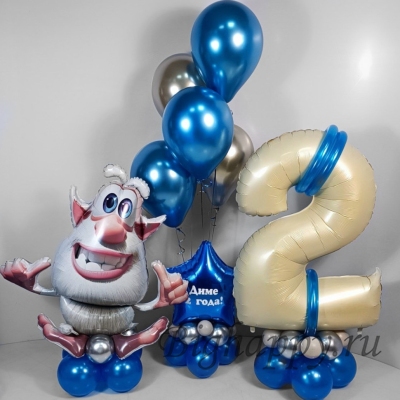 Композиция из воздушных шаров «Домовёнок Буба» фото