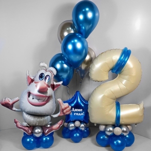 Композиция из воздушных шаров &laquo;Домовёнок Буба&raquo; фото