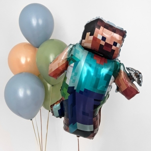 Воздушные шары с гелием &laquo;Стив Майнкрафт&raquo; фото