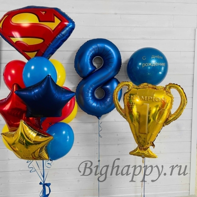 Воздушные шары с цифрой «Кубок супермена» фото