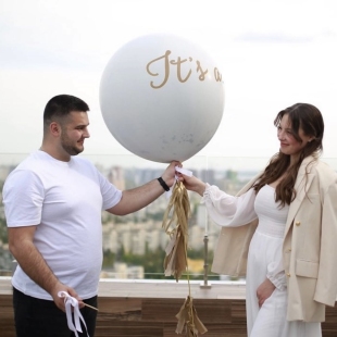 Большой шар-сюрприз на определение пола ребенка, с конфетти фото