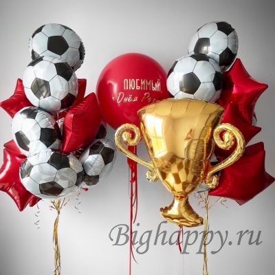 Композиция из шаров «Футбольный кубок Чемпиона» фото