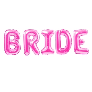 Ярко-розовые шары-буквы &quot;Bride&quot; фото
