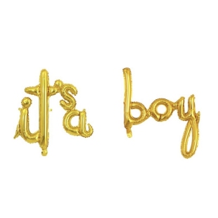 Золотистая надпись из шаров &quot;It's a boy&quot; фото