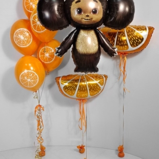 Набор воздушных шаров с гелием &laquo;Чебурашка в апельсинах&raquo; фото