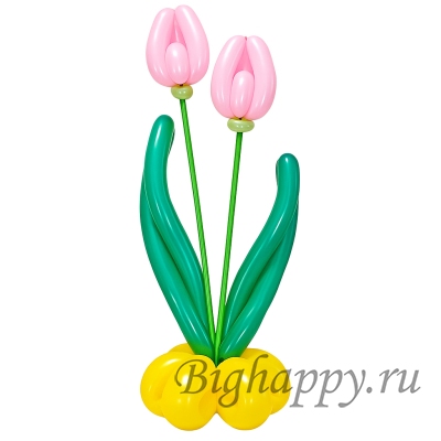 Букет из воздушных шаров на стойке 2 тюльпана