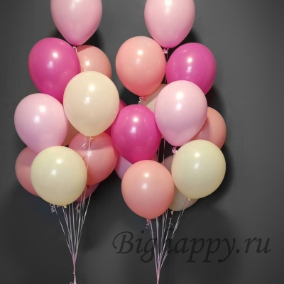 Нежно розовые шары разных оттенков, 22 шара фото