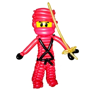 Фигура из шаров "Ниндзя в красном" фото