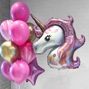 Шарики "Единорог и розовое ассорти" фото