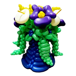 Ваза с цветами из шариков &quot;Ирисы&quot; фото