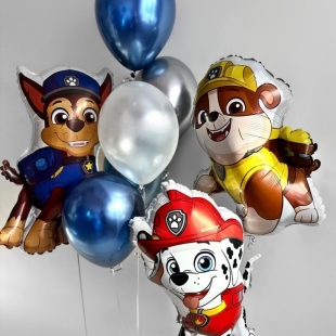 Букет шариков с главными героями &quot;Щенячий патруль&quot; фото