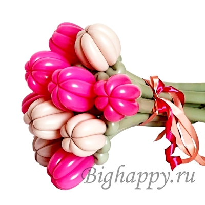 Цветы из воздушных шаров тюльпаны Нежная пастель
