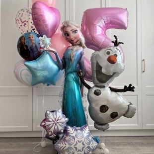 Воздушные шары "День рождения с любимым персонажами из "Холодное сердце" фото