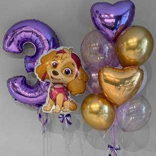 Композиция из воздушных шаров для детского праздника «Весёлая Скай»