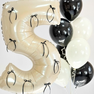 Набор воздушных шаров с гелием &laquo;Бантики и шарики&raquo; фото