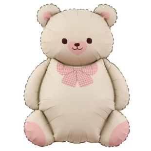 Фольгированный шар "Девочка-медвежонок" с розовым бантом фото