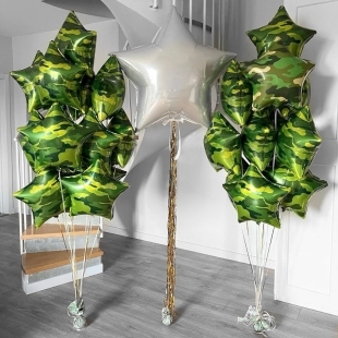 Композиция из воздушных шаров &laquo;Отвага и честь&raquo; фото