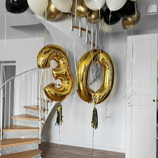Композиция из воздушных шаров «Золотой юбилей» фото