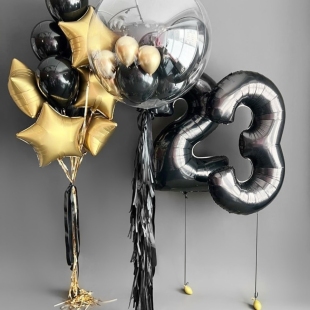 Набор воздушных шаров с гелием &laquo;Золотой шик&raquo; фото